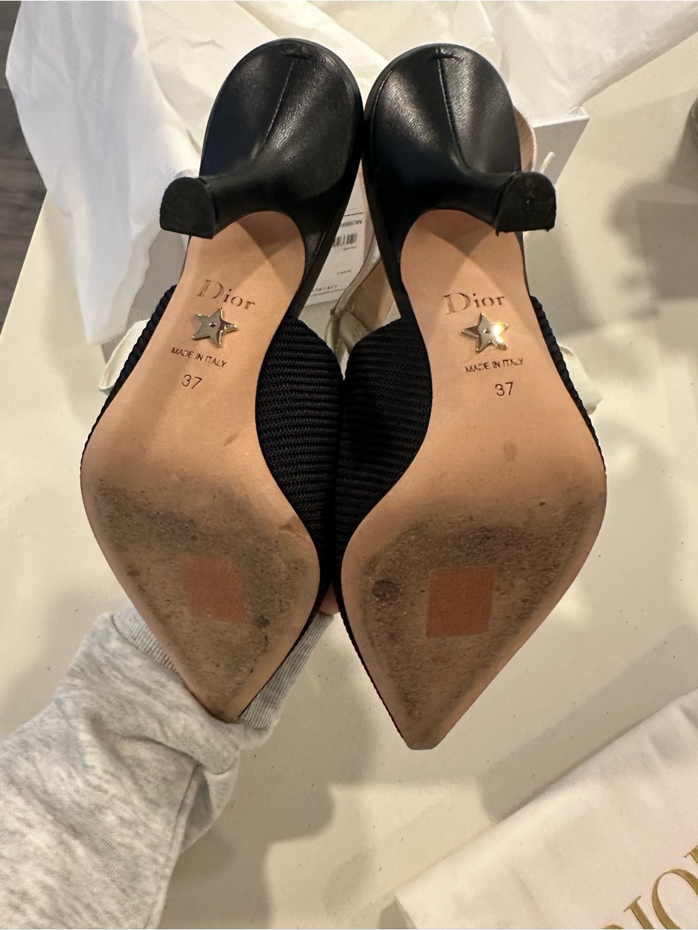 Dior Black Pointed Slingback Pump with J'Adior Ribbon - Picture 6 of 8